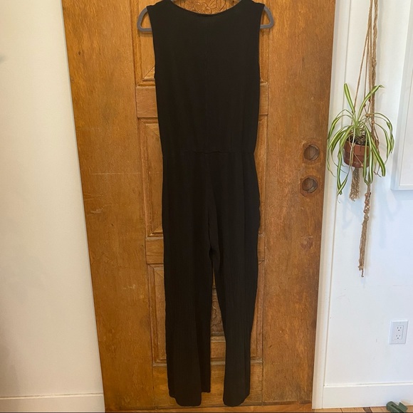 Gauzey Jumpsuit sleeveless pockets black SMALL elastic waist - Picture 7 of 8